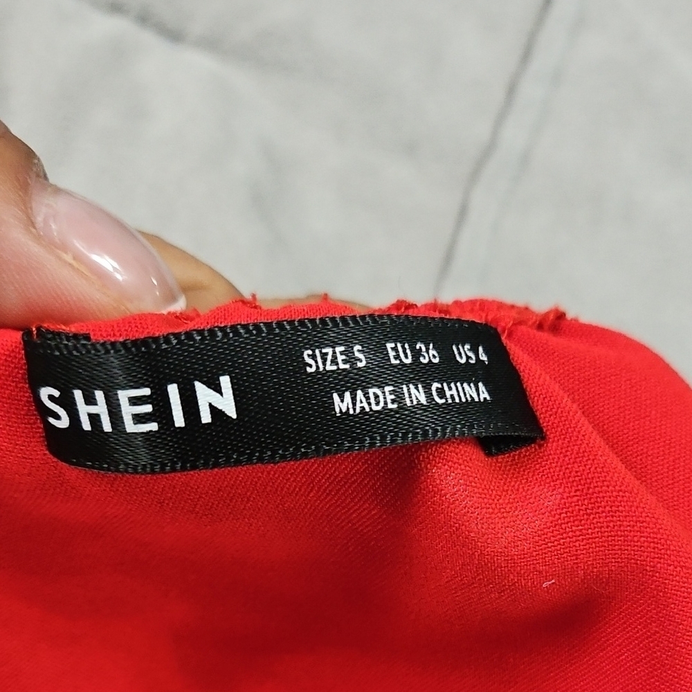 Red Ruffle Back Tie Top - Picture 2 of 3